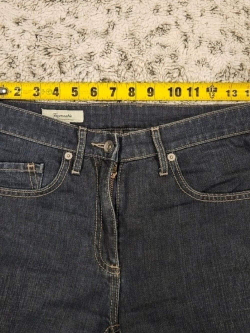Faconnable SZ 2 Vintage Black Wash 100% Cotton White Stitch Straight Leg Jeans - Picture 13 of 13